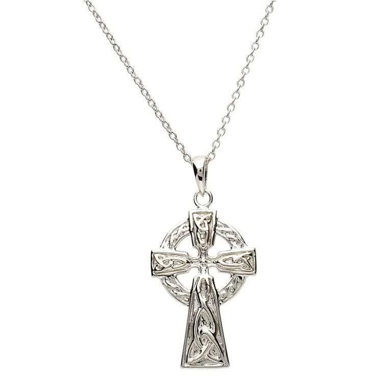 Sterling Silver Celtic Trinity Knot Large Cross #Item Code: SF25 Made By Shanore