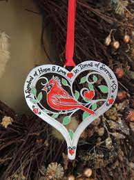 Hope and love cardinal hanging ornament CO940