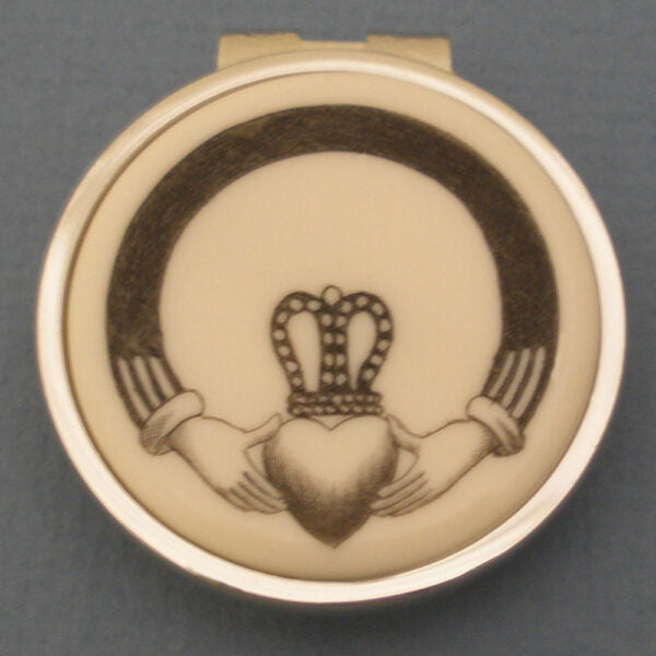 Claddagh Resin / Silver-plated Brass Spring Clip