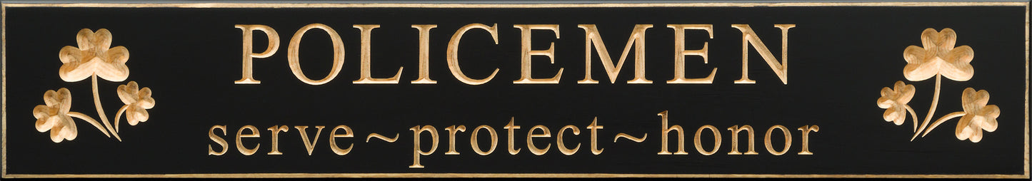 Policemen plaque 30” shamrock black