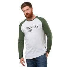 Guinness Heathered Grey Baseball Long Sleeve Tee G6063