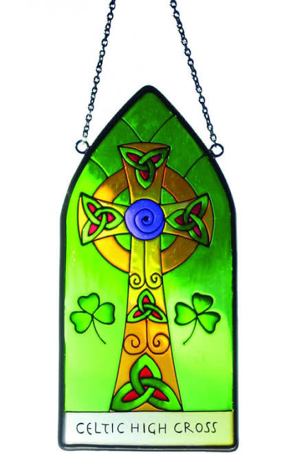 Stained glass Celtic high cross