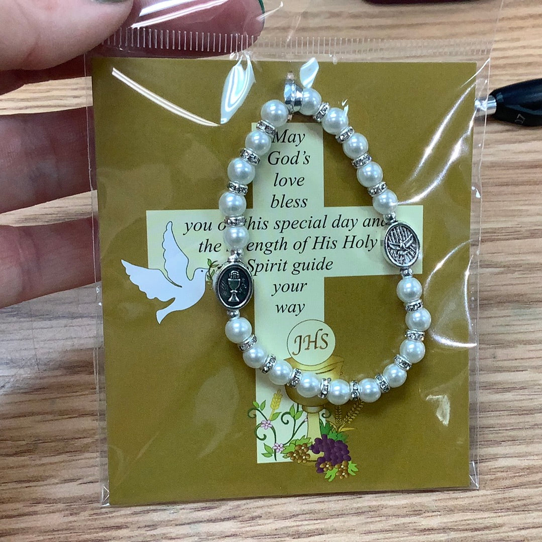 Communion/confirmation bead bracelet CC321