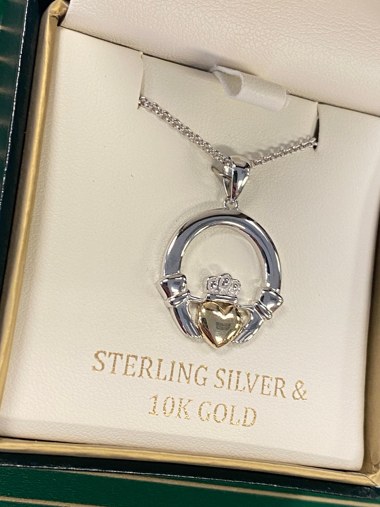 10k gold with sterling silver claddagh S46908
