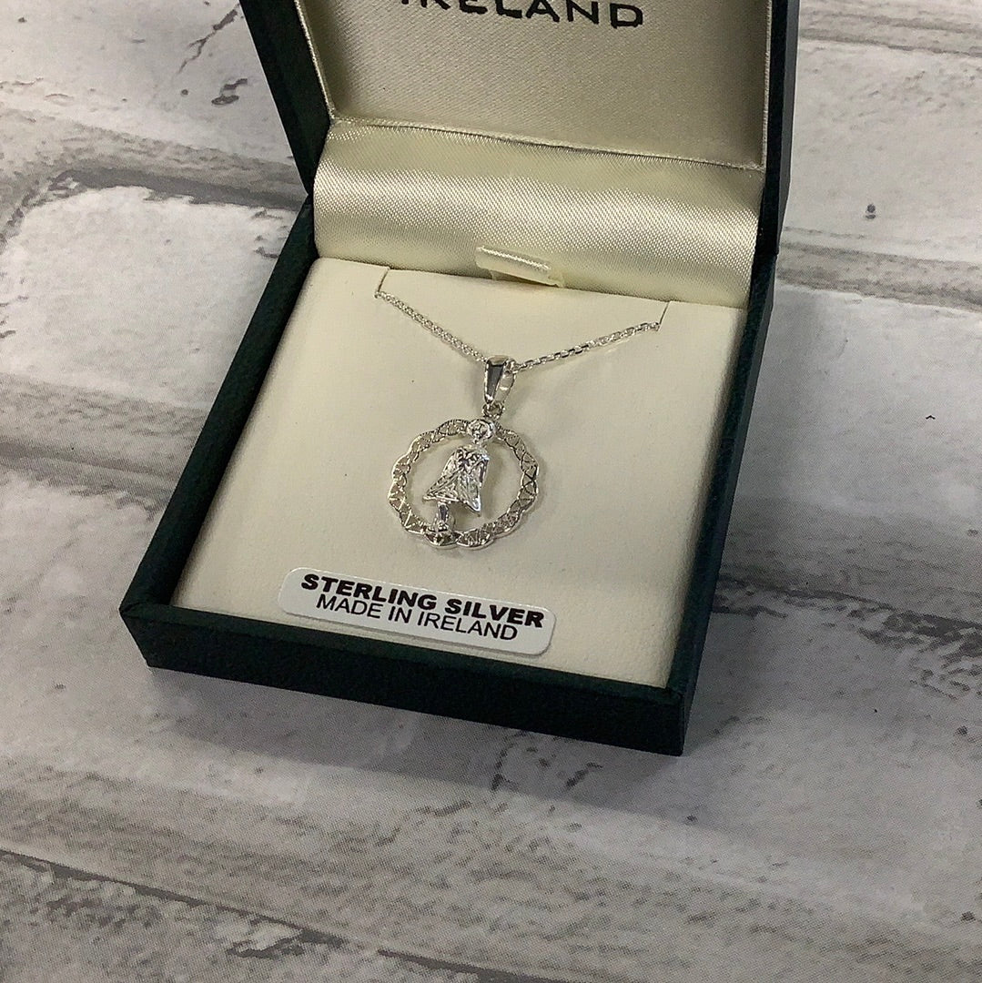 Sterling silver Irish Step Dancer in Celtic circle 73674