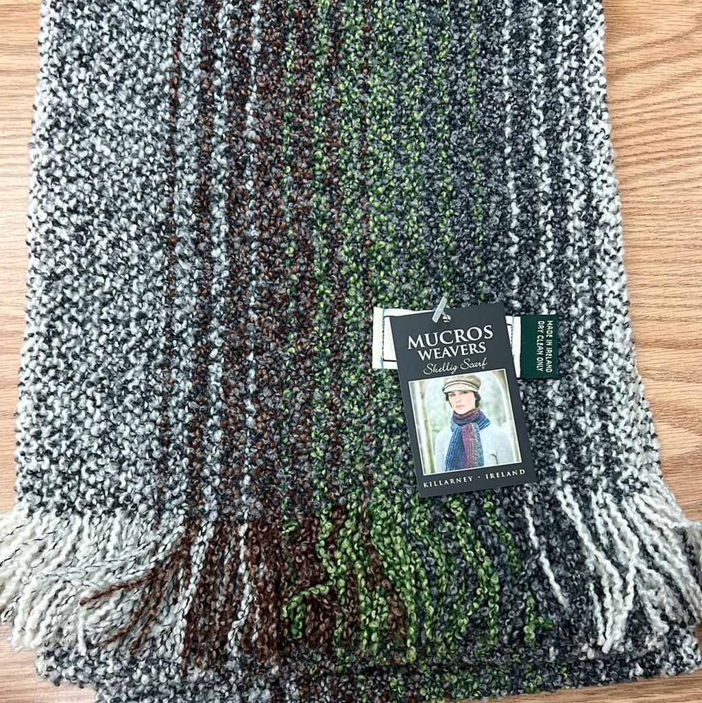 Skellig scarf green/grey/brown