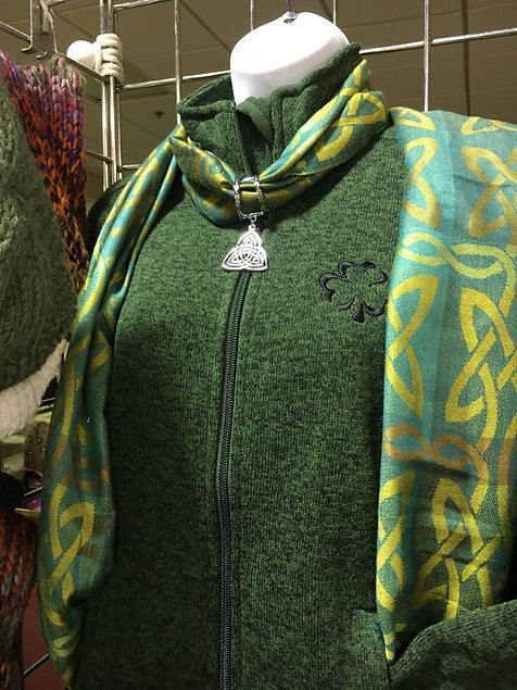 Women’s Green Sweaterfleece with Shamrock DG793W