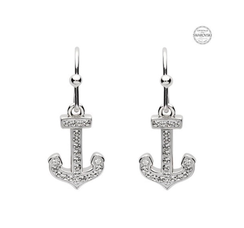 SS Swarovski Crystal Anchor Drop Earrings OC141