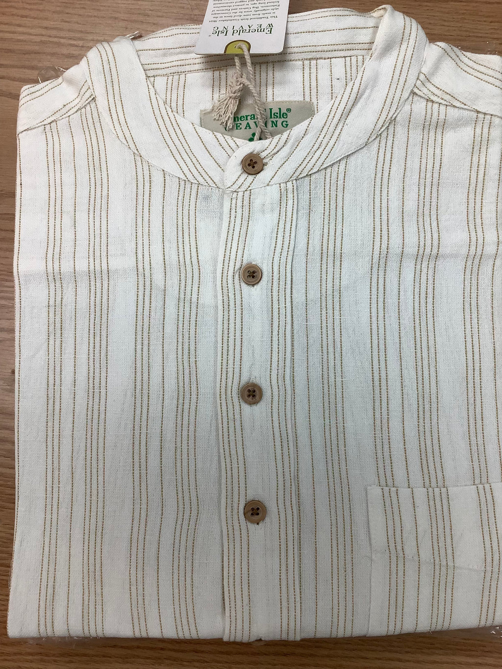 Emerald Isle Mens Linen Grandfather shirt SL1426