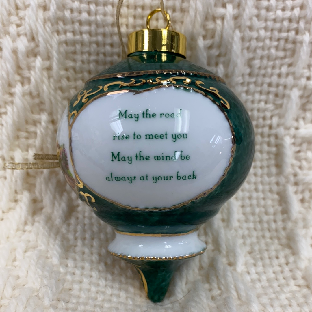 Irish Cottage with Blessing Ornament