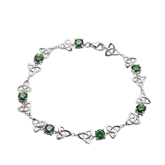 SS Emerald CZ Trinity Bracelet SB2113