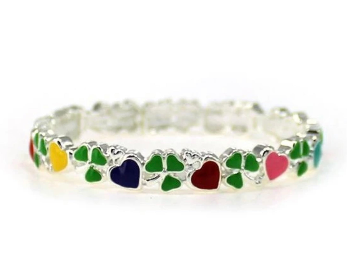 SHAMROCKS & HEARTS CHILDREN'S STRETCH BRACELET ttb707