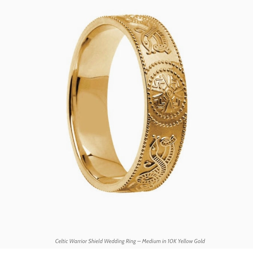 Celtic Warrior Shield Wedding Ring – Medium
