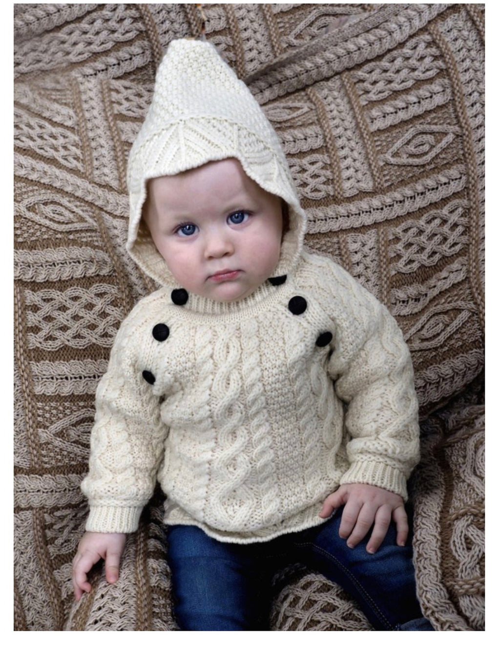 Lace hoody baby sweater HD4558