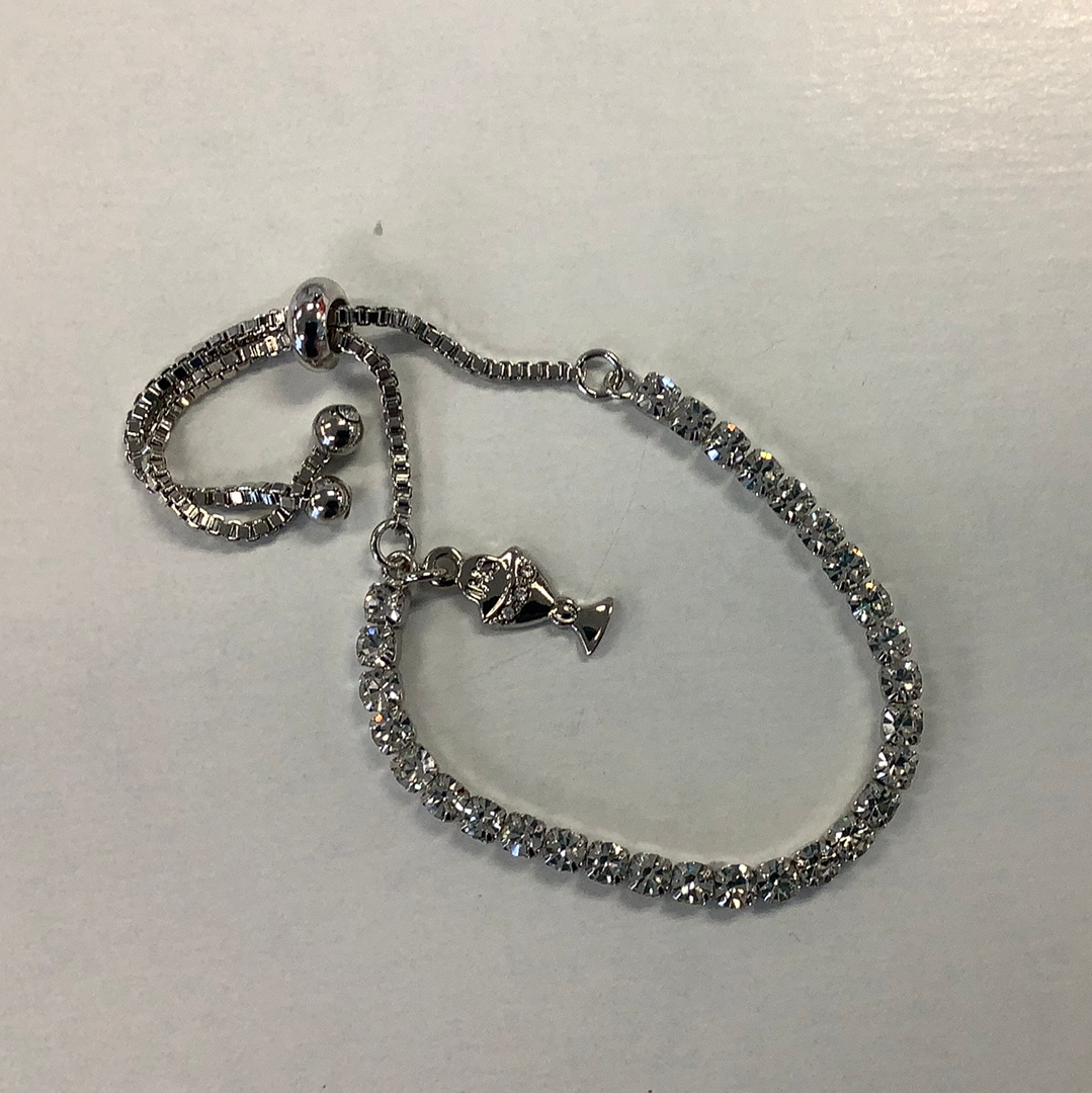CZ bracelet with chalice charm