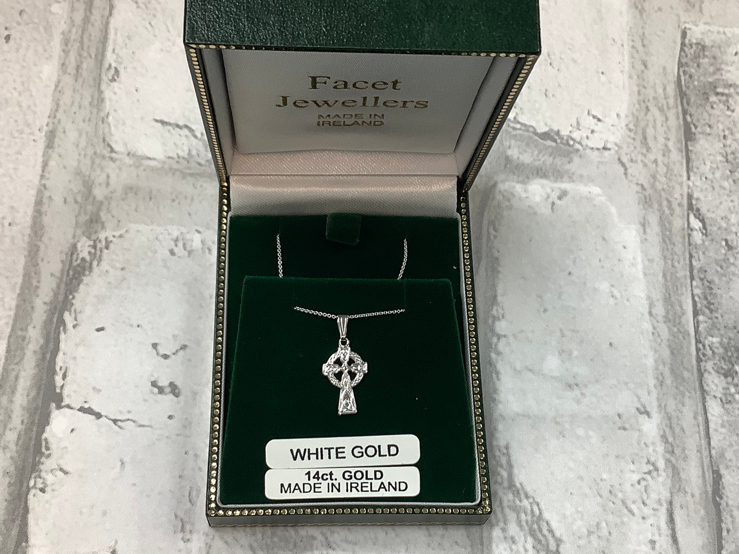 14K WHITE GOLD BABY CROSS MA56W