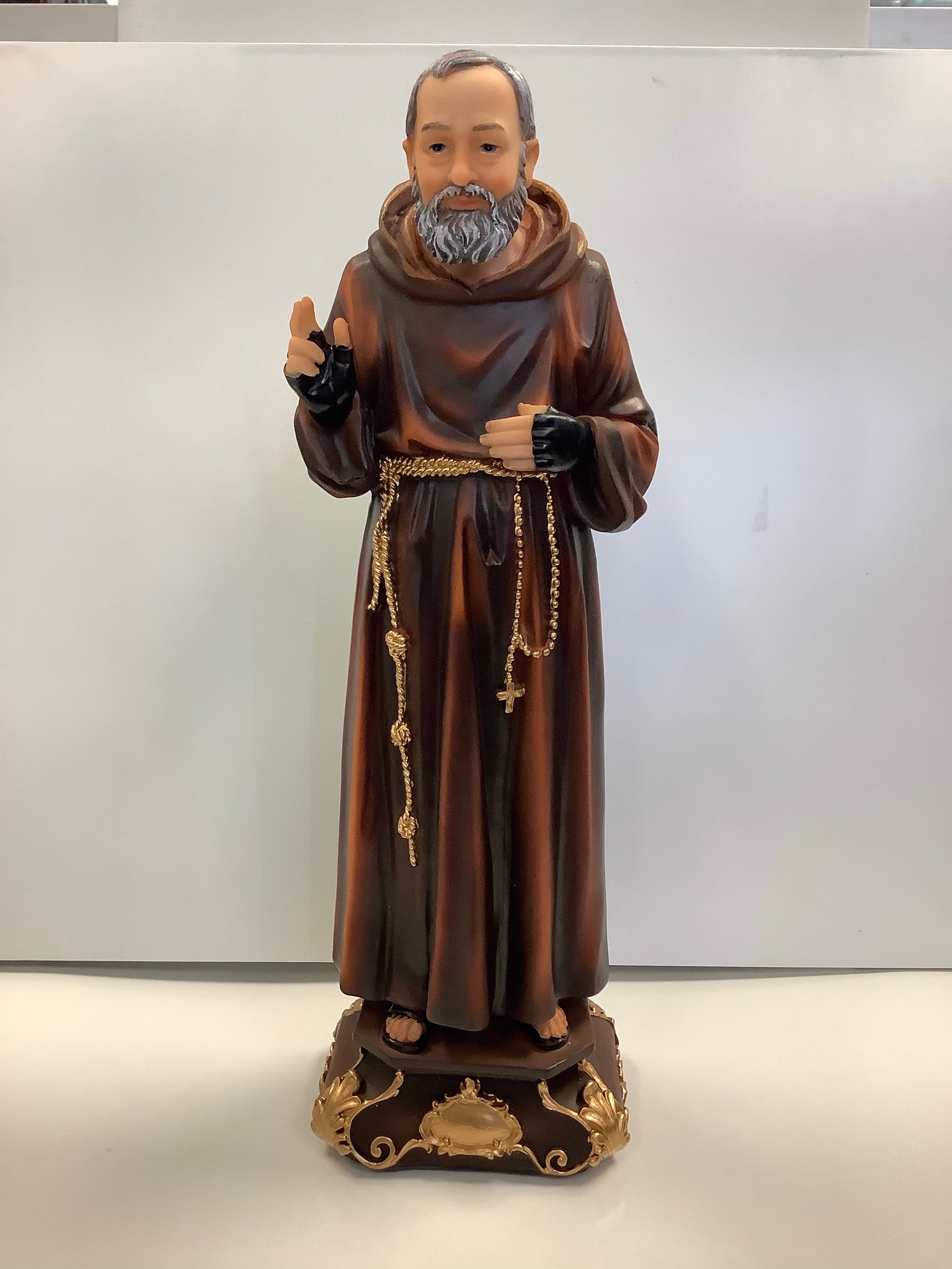 Padre Pio resin statue 12”