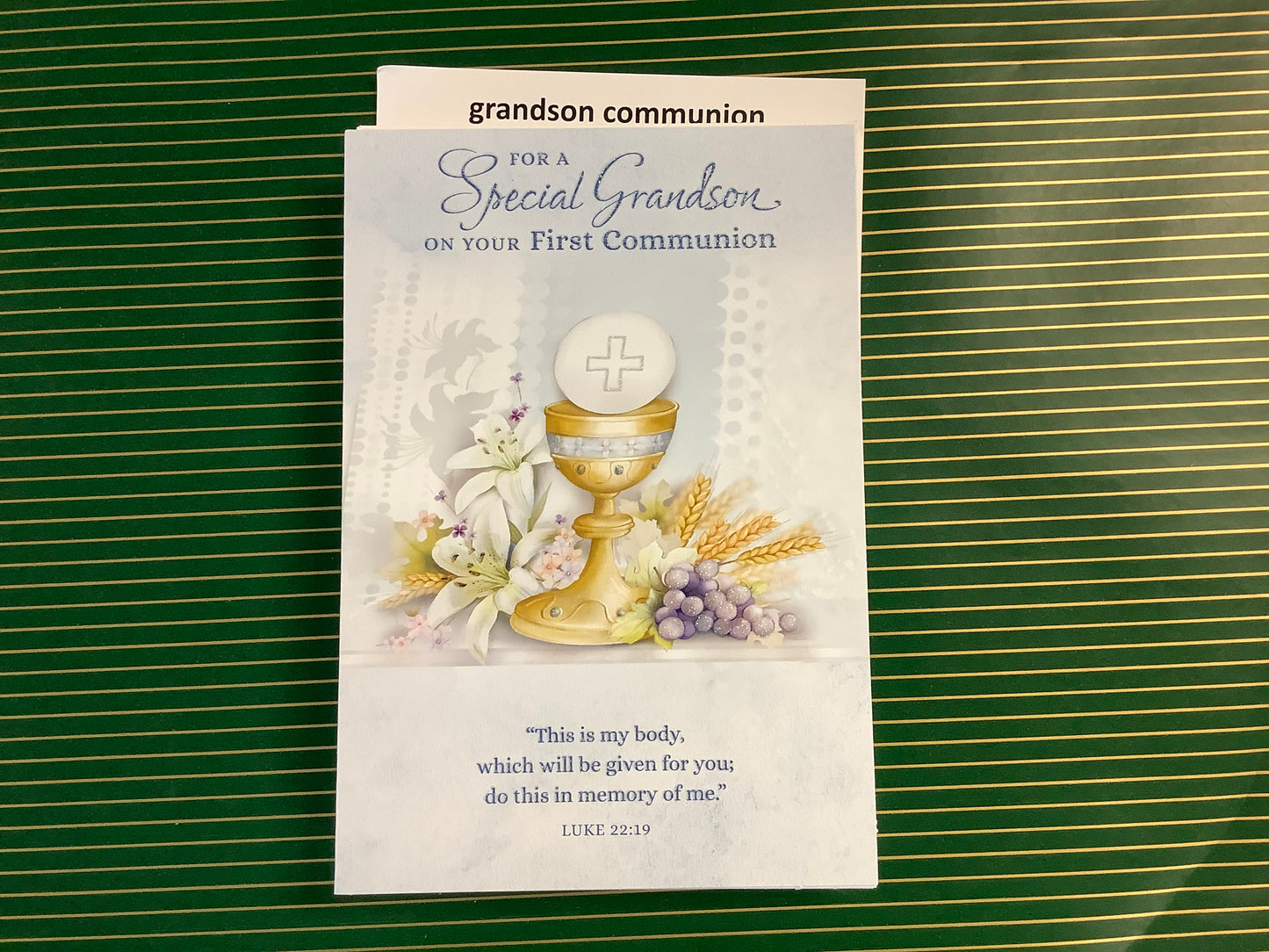 Grandson first communion card