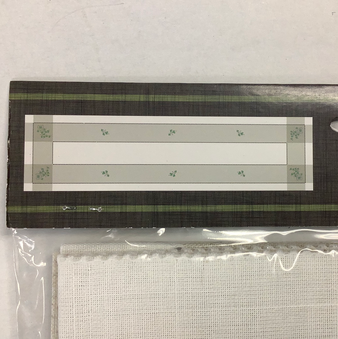 Kinsale shamrock embroidered table runner 14”x54”