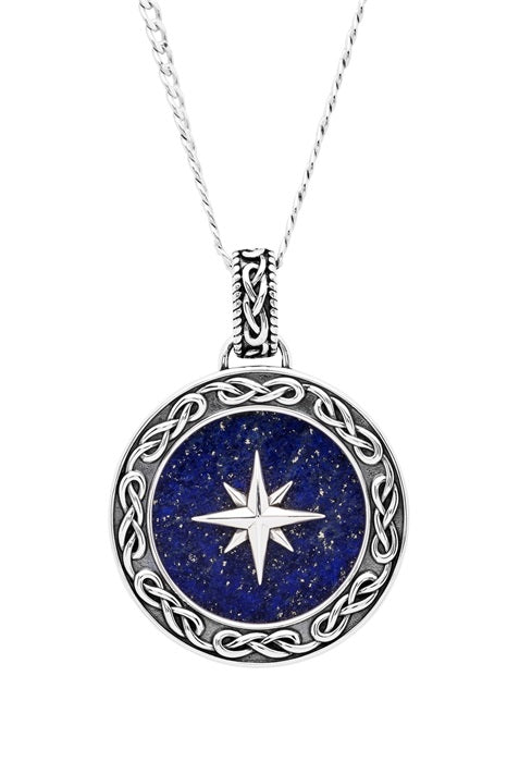 Sterling Silver Gents Lapis Star Pendant Water Collection SP2311