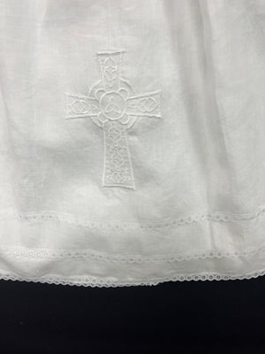 Irish Linen Christening Gown With Celtic Cross #802
