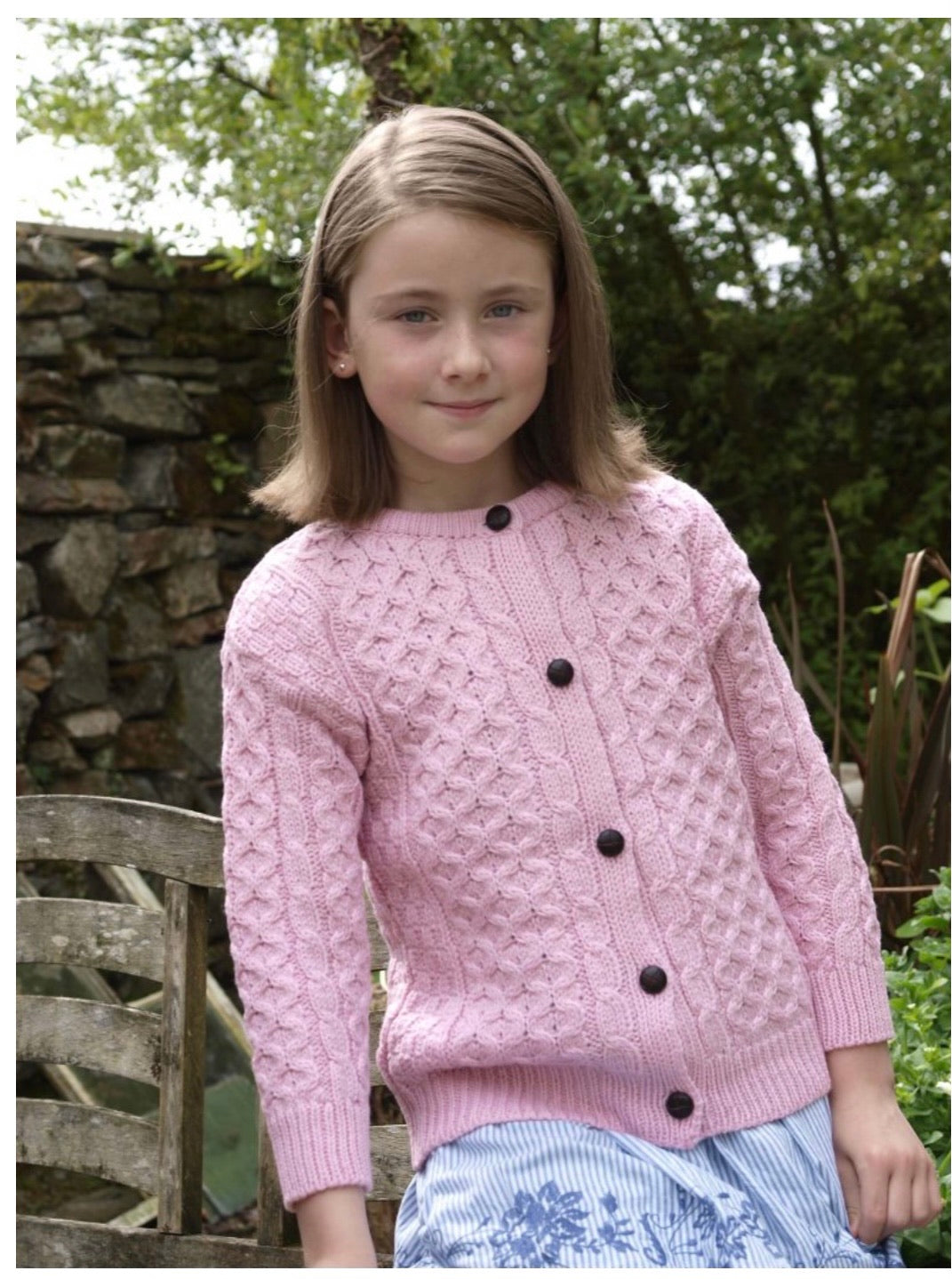 KIDS WOOL CREW NECK CARDIGAN: X758