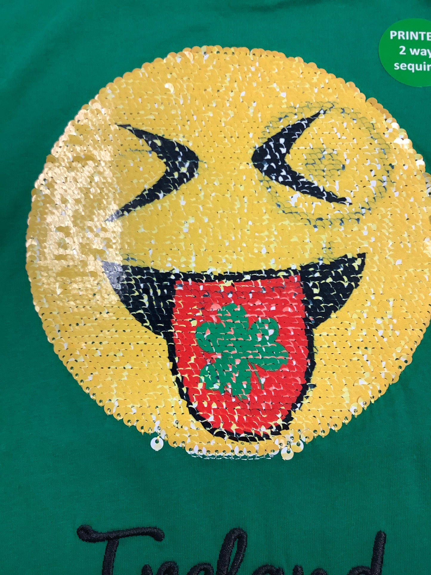 Emoji 2 way sequin tee with free stickers