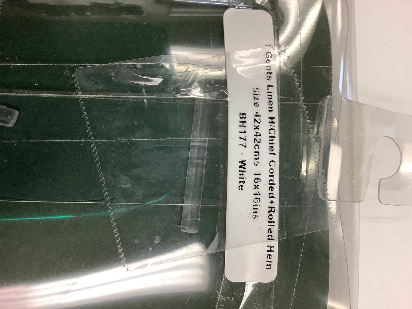 1 gents linen Handkerchief corded and rolled hem #GH4216