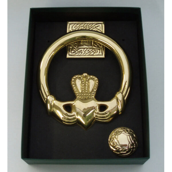 Solid brass claddagh door knocker large