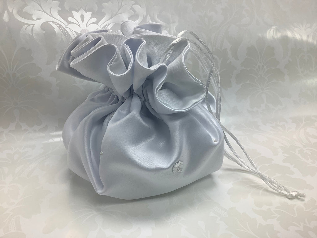Silk organza pouch with shamrocks and pearls BP100