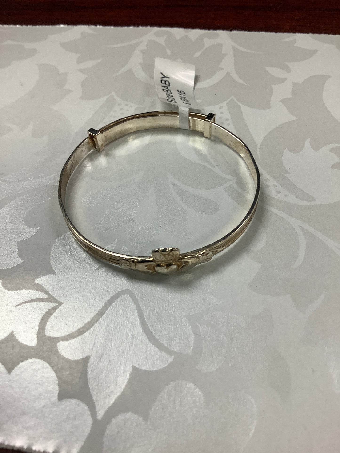 Sterling silver claddagh baby bangle #SBA15