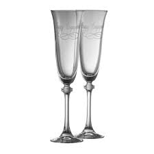 Galway crystal Happy Engagement toasting flutes G300152