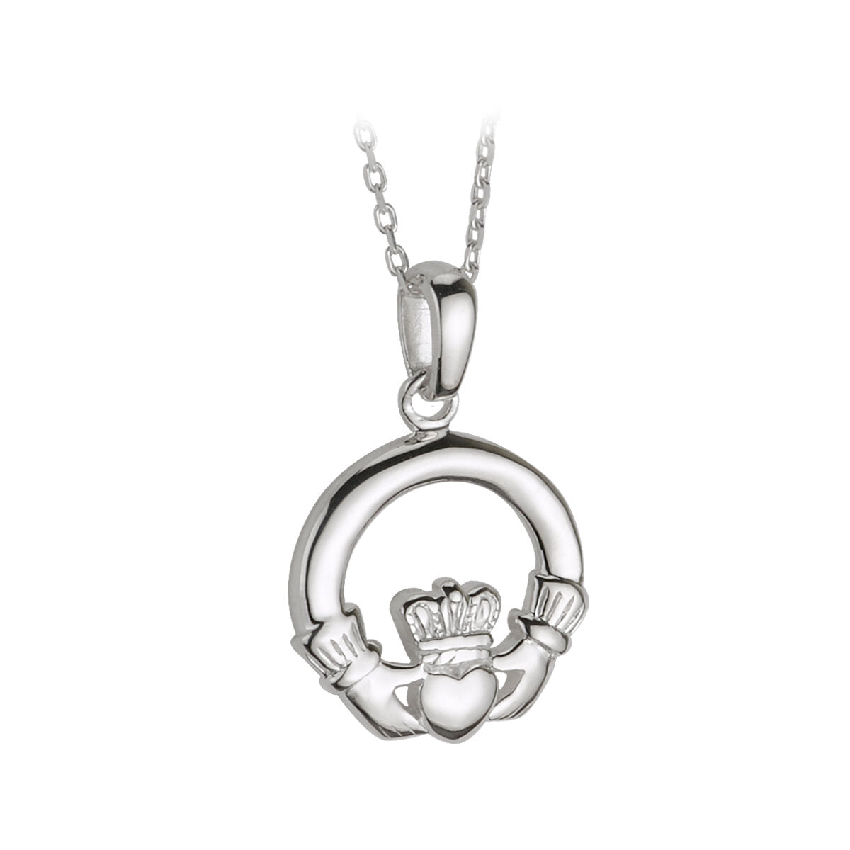SMALL SILVER CLADDAGH PENDANT S4682