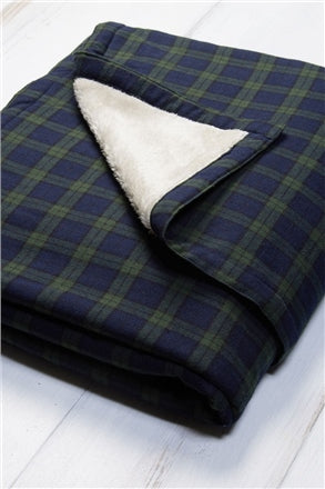 Irish Country Flannel Blanket - Green Tartan Blackwatch (LV6)