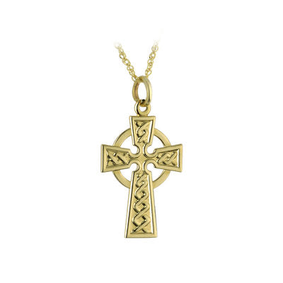 10K GOLD CELTIC SMALL CROSS PENDANT S4396