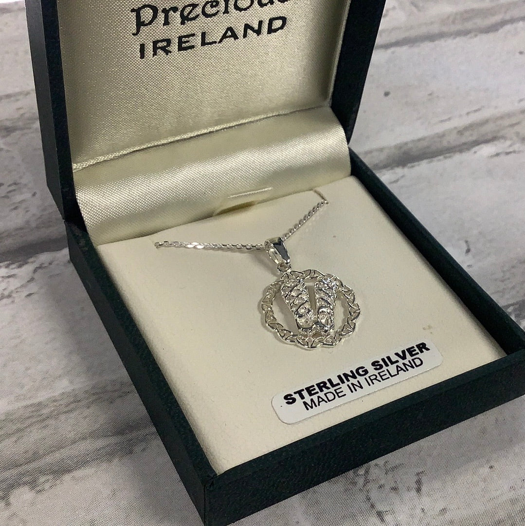 Sterling silver Dance Shoes in Celtic circle 73675