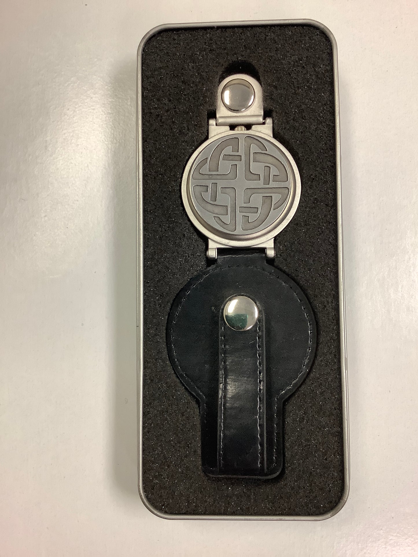 Robert emmet pocket watch with leather band