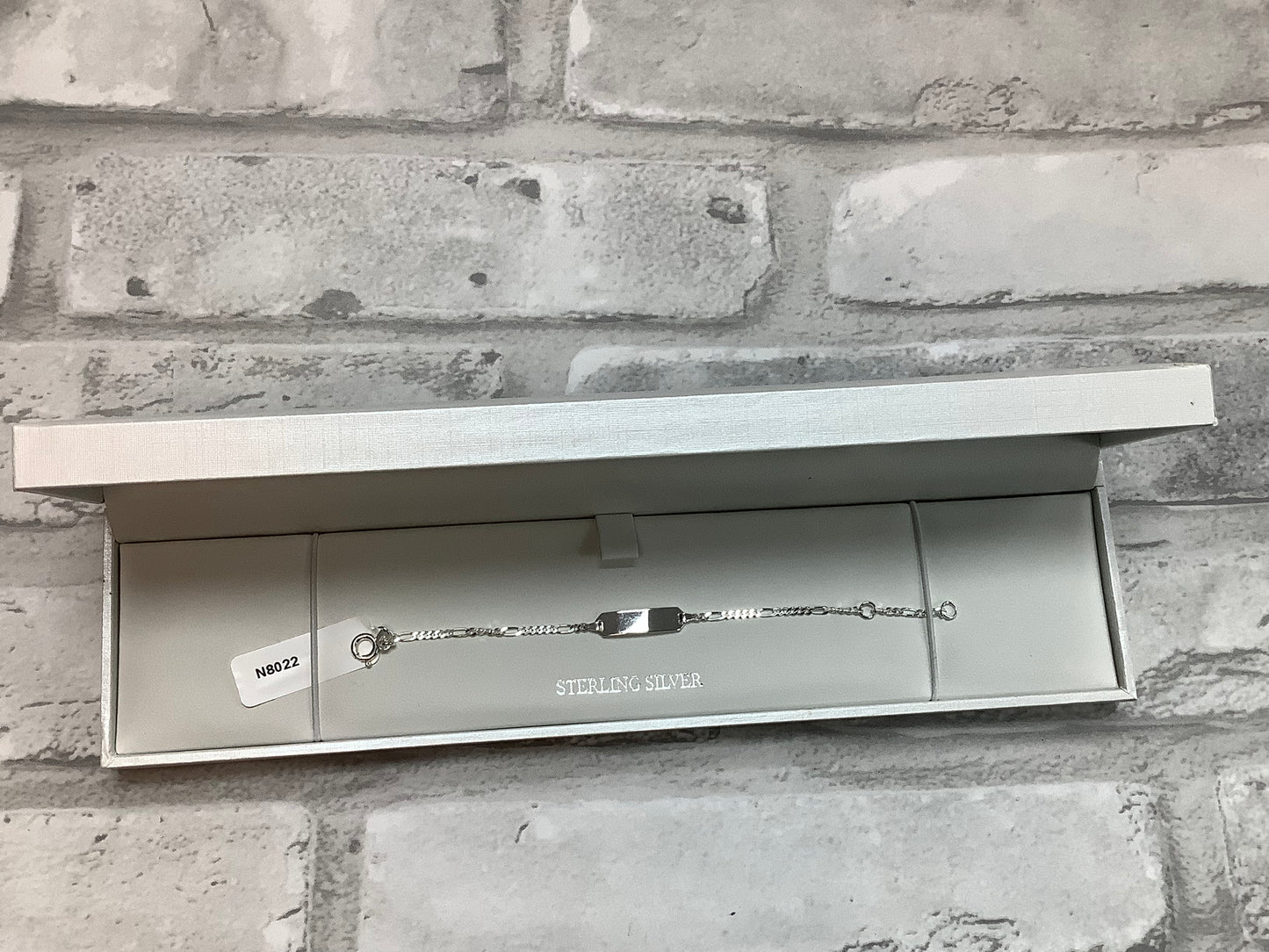 Sterling Silver baby ID bracelet N8022