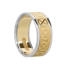 Gents Closed Celtic Knot Wedding Ring with Trims