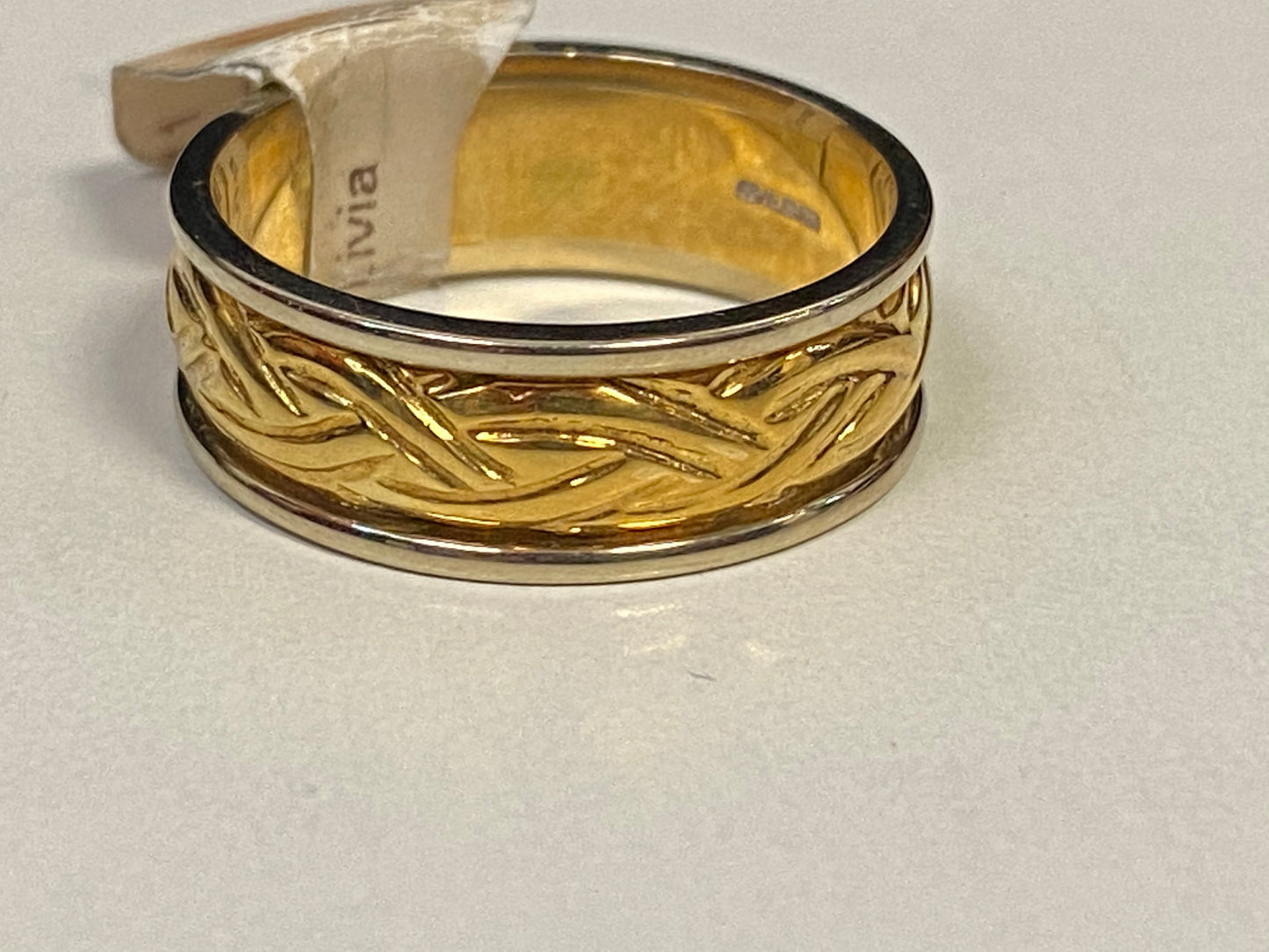 18k gents dome 2 tone Livia band size 11 #6