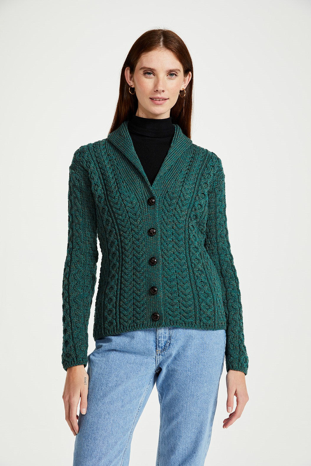 Shawl Collar Aran Cardigan