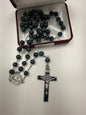 St Benedict Blue wood rosary