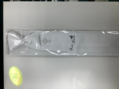 First Communion White Tie with Celtic Cross by Simply Charming