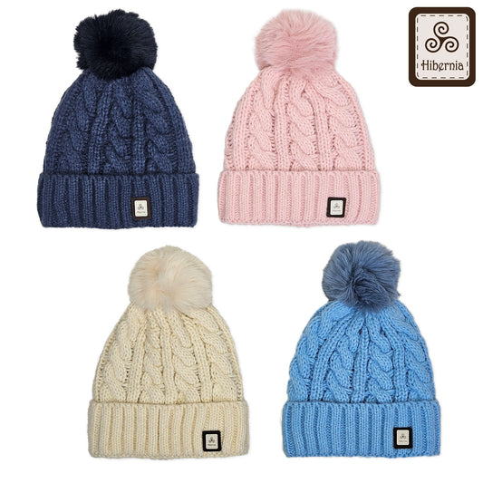 Ladies Cable Stich Knitted Hat HB97