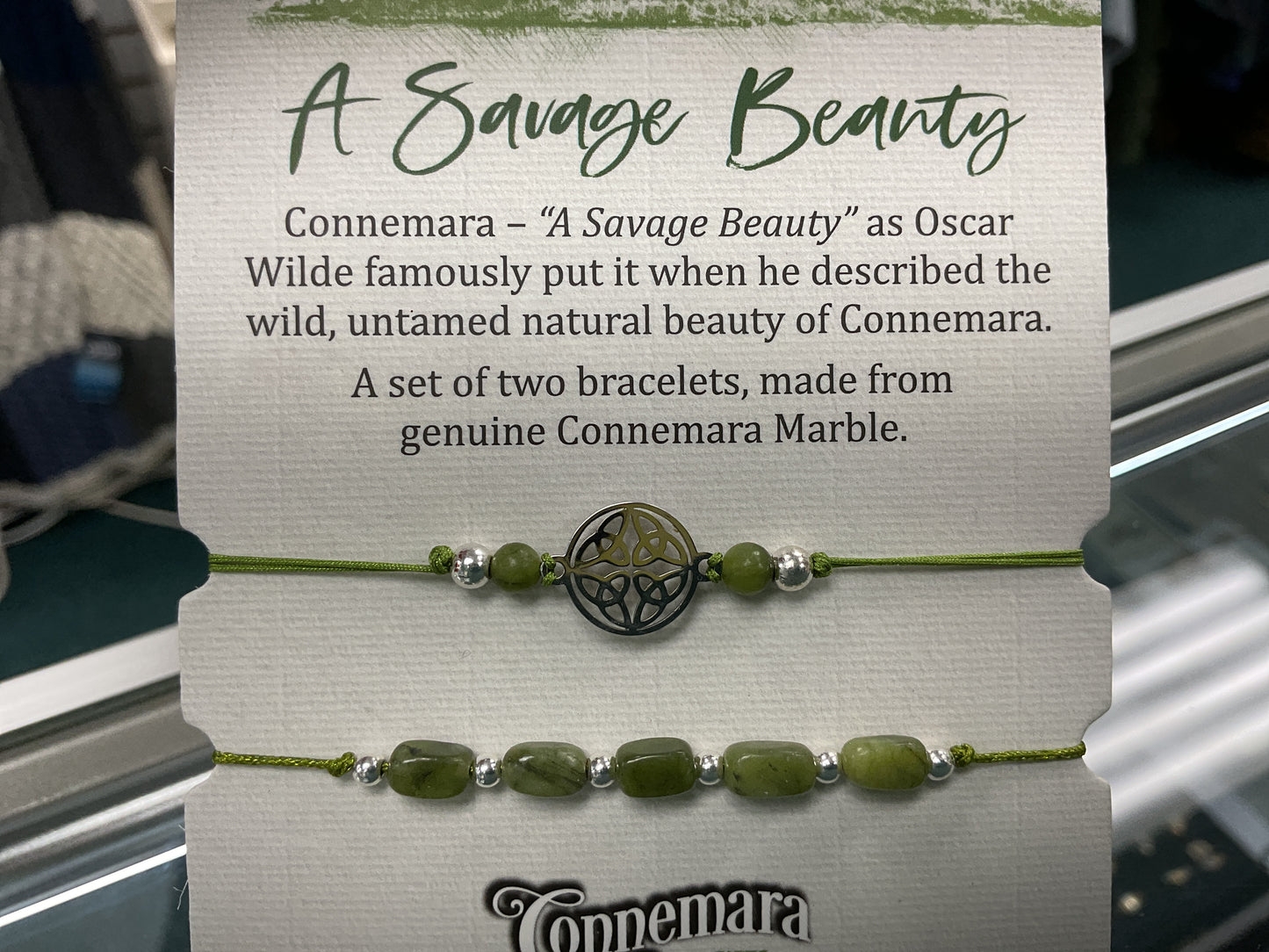 TWIN CORDED SHAMROCK OR KNOT WITH MARBLE BRACELETS