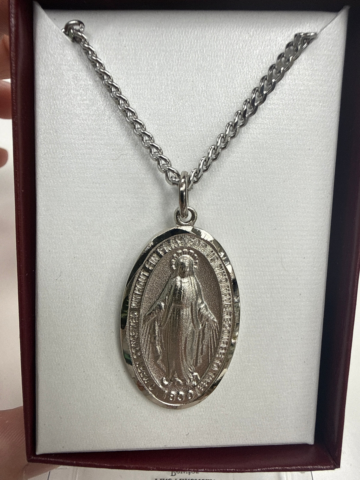 24” Chain Pewter Miraculous Medal RCMG1