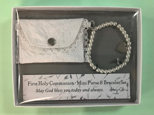 1ST COMMUNION PURSE W/ PEARL BAG107