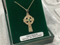 10K Celtic Cross with real emerald MA63
