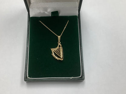 10k Gold Harp Pendant