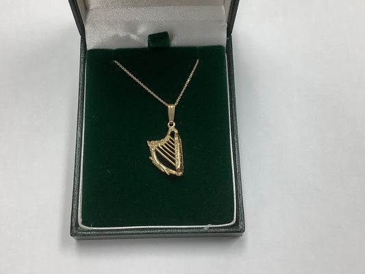 10k Gold Harp Pendant